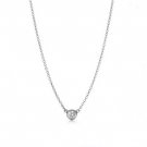 0.925 sterling silver and whter crystal necklace and pendant
