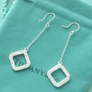 Amazing Sterling new style long chain 1837 long square dangling earrings