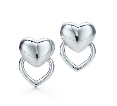 Amazing Sterling new style double heart earrings