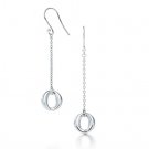 Amazing Sterling new style long chain O dangling earrings