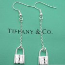 Amazing Sterling new style long chain lock dangling earrings