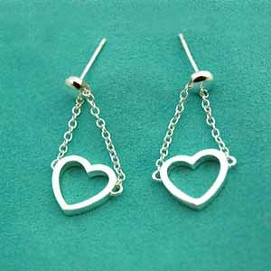 Amazing Sterling new style heart dangling earrings