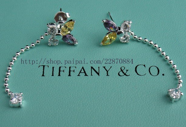 Amazing Sterling new style gemmy butterfly dangling earrings