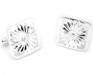 Beautiful Sterling silver chrysanthemum cuff button jewelry
