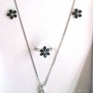 100% natural blue sapphire and sterling silver sets