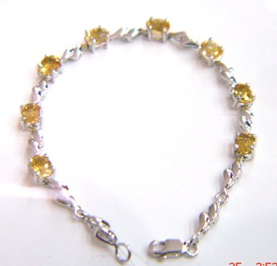 100% natural blue sapphire and sterling silver bracelet