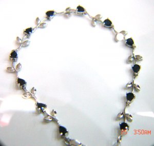 100% natural blue sapphire and sterling silver bracelet