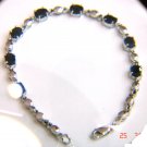 100% natural blue sapphire and sterling silver bracelet
