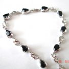 100% natural blue sapphire and sterling silver bracelet