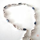 100% natural blue sapphire and sterling silver bracele
