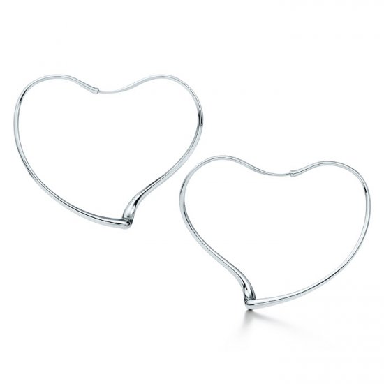 Unique sterling silver big heart earrings,New arrival!