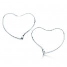 Unique sterling silver big heart  earrings,New arrival!