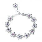 Beautiful 925 Sterling silver chain flower bracelet,new arrival!