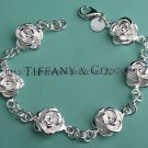 Beautiful 925 Sterling silver  rose flower bracelet,new arrival!