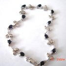 100% natural blue sapphire and sterling silver bracelet