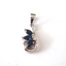 100% natural blue sapphire and sterling silver necklace penda