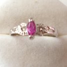 100% natural red ruby and sterling silver ring