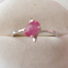 100% natural red ruby and sterling silver ring