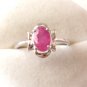 100% natural red ruby and sterling silver ring