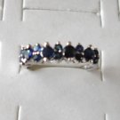 100% natural blue sapphire and sterling silver ring