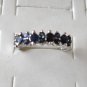 100% natural blue sapphire and sterling silver ring