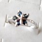 100% natural blue sapphire and sterling silver ring
