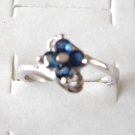 100% natural blue sapphire and sterling silver ring