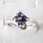 100% natural blue sapphire and sterling silver ring