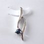 100% natural blue sapphire and sterling silver necklace pendant