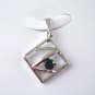 100% natural blue sapphire and sterling silver necklace pendant