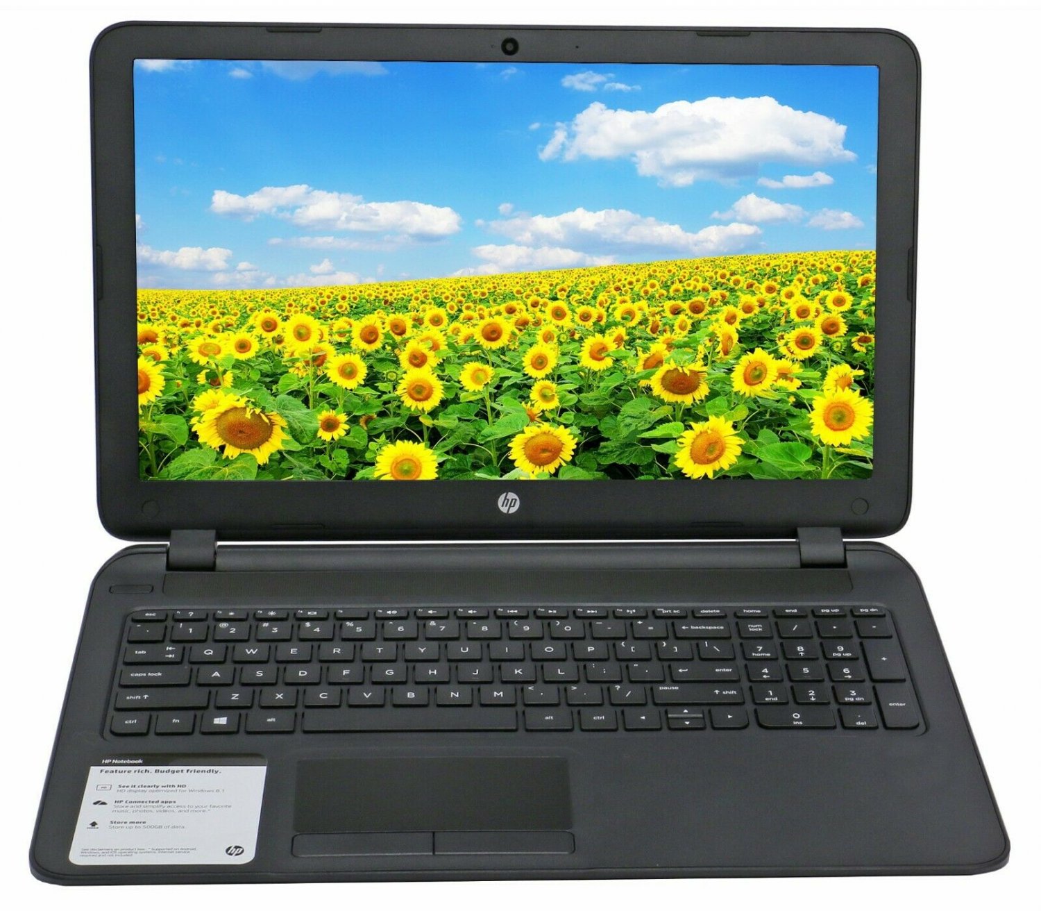 HP 15.6" Laptop Dual Core Max 2.1Ghz DVD+RW 500GB HDD 4GB Ram Windows 10 Webcam