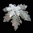 Maple Leaf Multi-Leaf Silver Tone Shiny Pin/Brooch