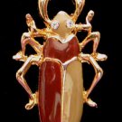 Enamel Beetle Crystal Eyes Tack Pin Egyptian Style MINT