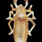 Enamel Beetle Crystal Eyes Tack Pin Egyptian Style MINT