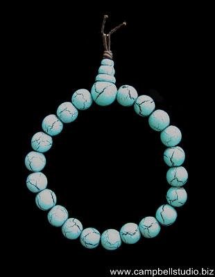 Faux Turguoise Bead Crackle Finish Stretch Bracelet MINT