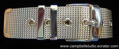 Mesh Gold Tone Sparkling Belt Bracelet 7" or less, Mint Condition