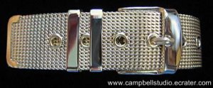Mesh Gold Tone Sparkling Belt Bracelet 7" or less, Mint Condition