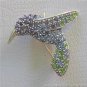 Monet Hummingbird Blue/Green/Purple Crystal Pin/Brooch in Mint Condition