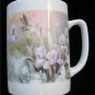 Hummingbird Iris Flower Ceramic Coffee Drink Mug 10oz Near Mint Condition