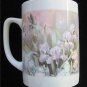 Hummingbird Iris Flower Ceramic Coffee Drink Mug 10oz Near Mint Condition