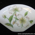 Lefton China Fan-shape Dogwood Trinket Box Sign/Number