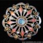 Monet Signed Art Deco Rhinestone & Enamel Brooch MINT