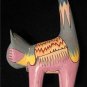 Aztec Painted Cat Figurine with Skeleton Fish DogTag NM