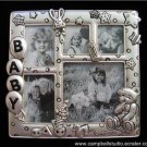 Frosted Pewter Colored Baby Multi-Photo Pic Frame Near Mint