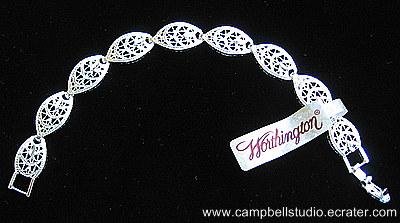 Silver Plated Filagree Eliptical MultiLink Bracelet NEW