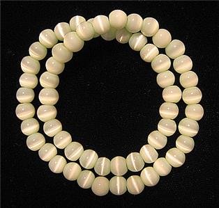 Cat's Eye Green Beaded Stretch Bracelet/Necklace MINT