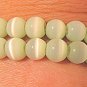 Cat's Eye Green Beaded Stretch Bracelet/Necklace MINT