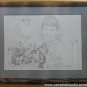 Custom Drawn BW Portrait 1 Person/Border/Framed 18x24