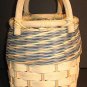 Basket - Slatted/Woven Tan/Blue MINT