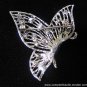 Butterly Blue/Lavendar Crystal Pin/Brooch Antique SilverTone